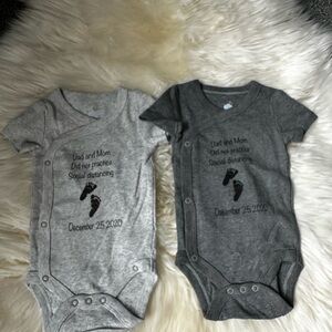 Cloud Island Gray 2 Bodysuits One Piece